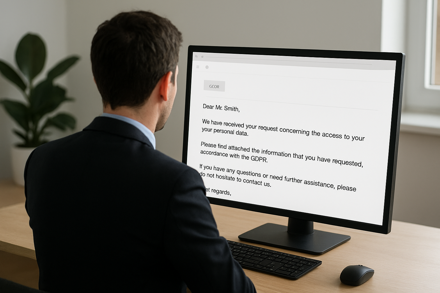 Personne lisant un email de réponse RGPD. Mode d’emploi pragmatique pour répondre aux droits des personnes.